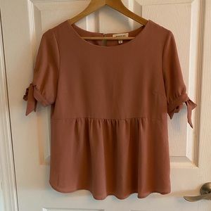 Rosey Peplum blouse with sleeve ties!